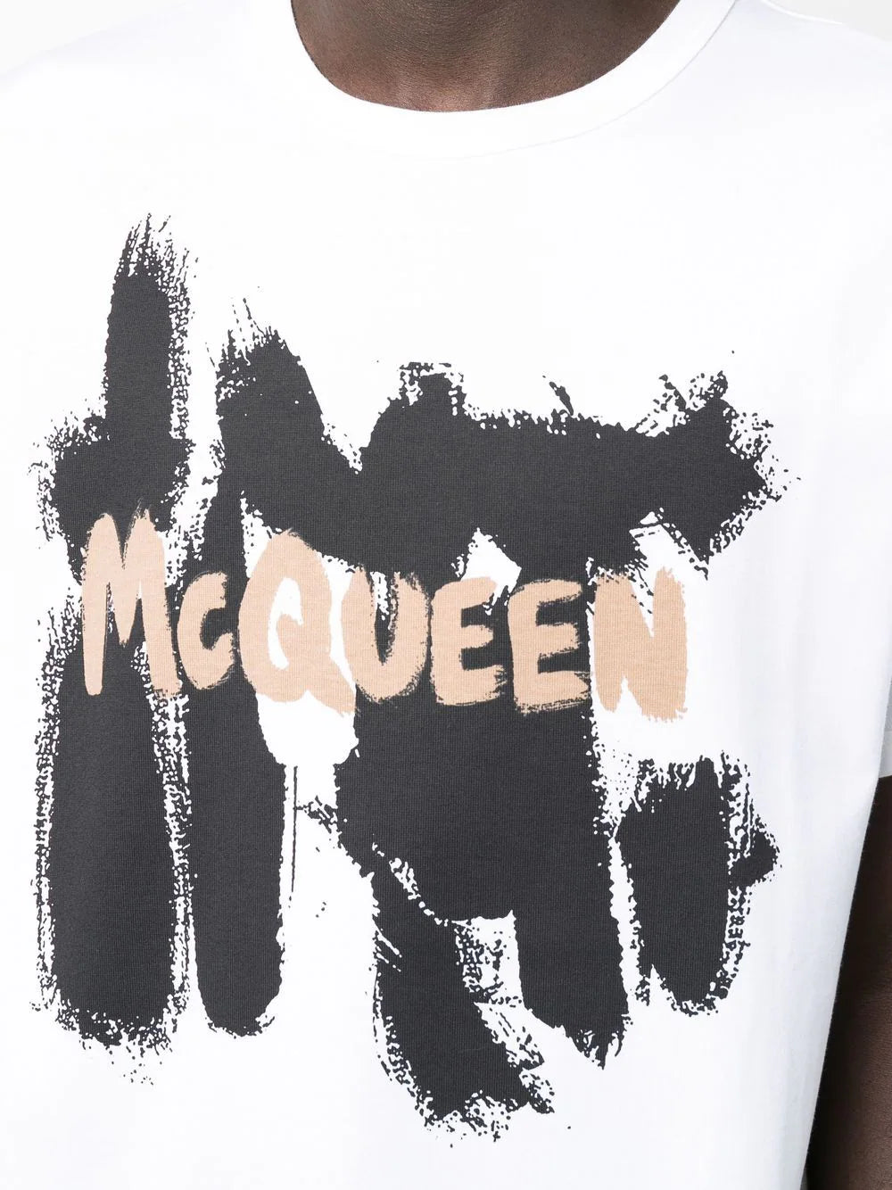 Graffiti logo print white T-shirt