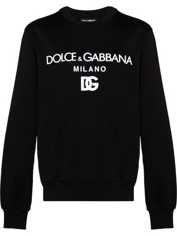 Signature logo-print crew neck black sweatshirt