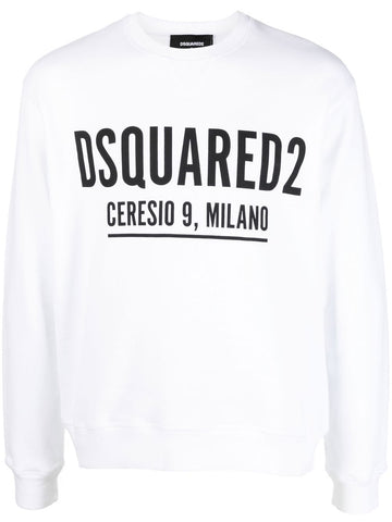 Ceresio Milano logo-print white cotton sweatshirt