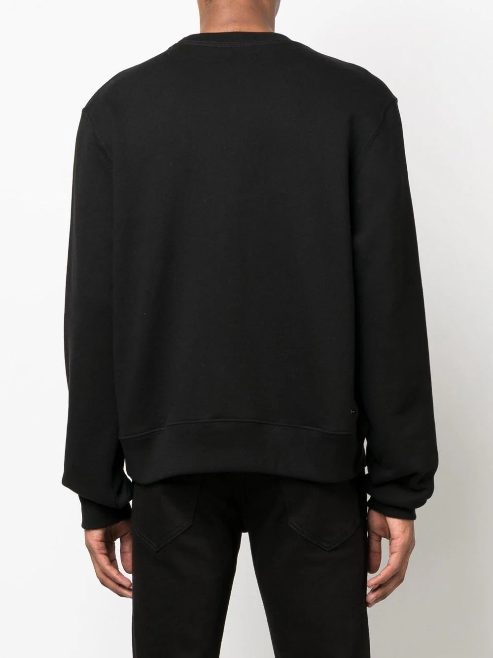 Red logo-print crew-neck Black sweatshirt