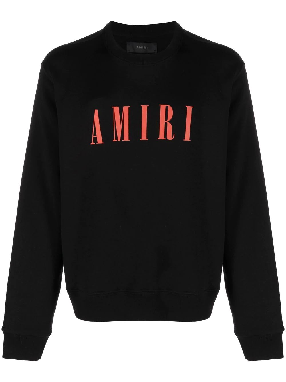 Red logo-print crew-neck Black sweatshirt