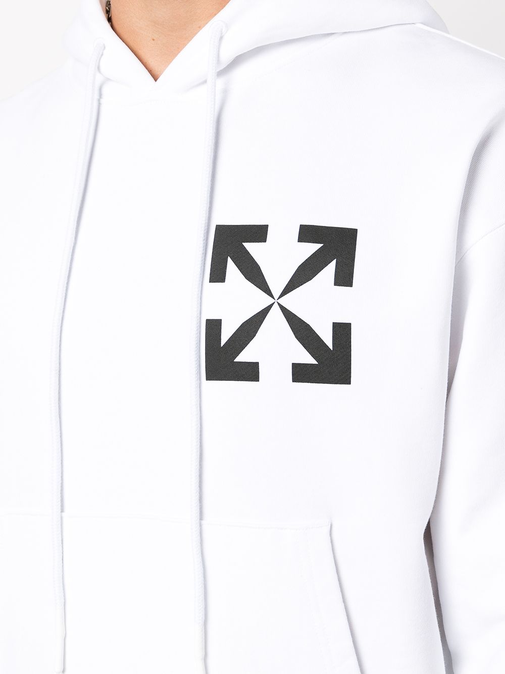 White Arrows-print cotton hoodie