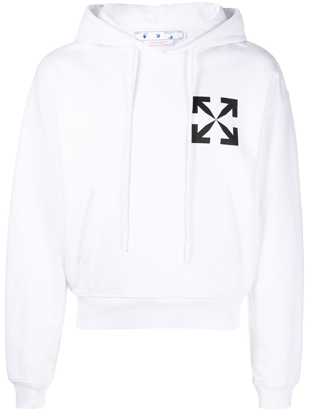 White Arrows-print cotton hoodie