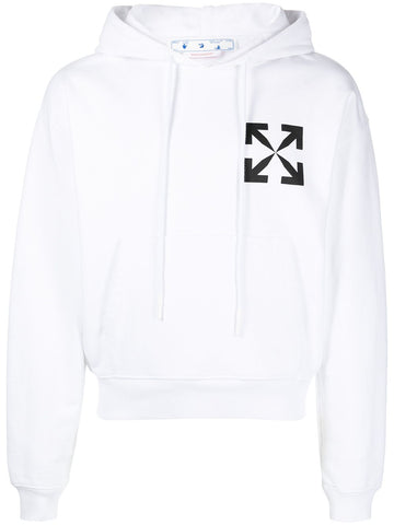 White Arrows-print cotton hoodie