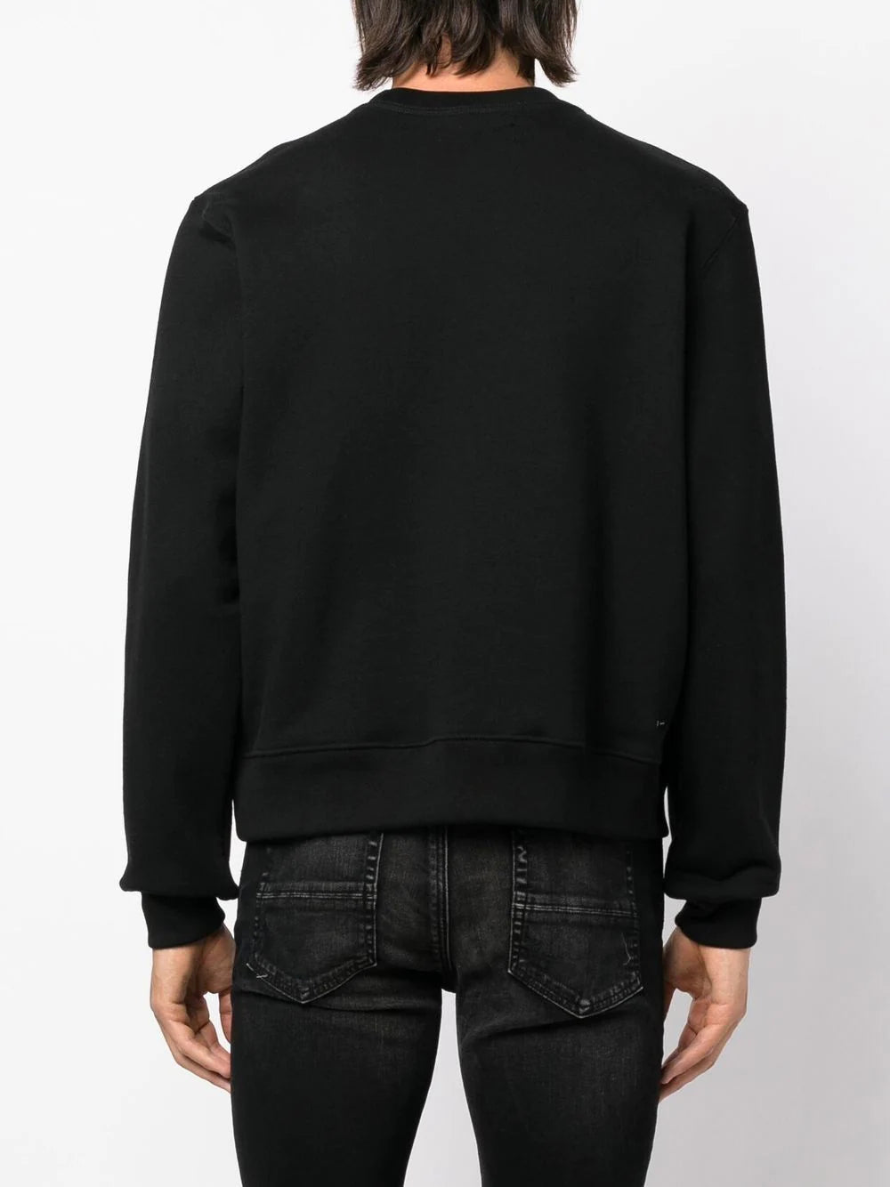 Detailed logo-print black sweatshirt