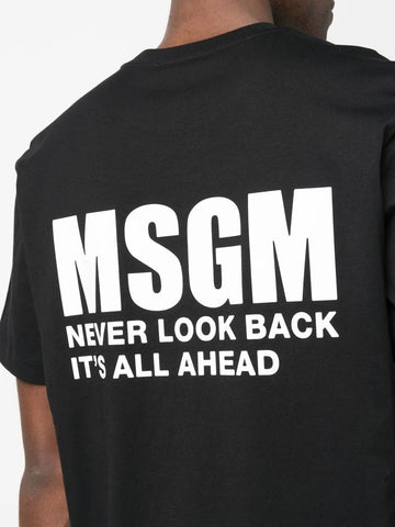 MSGM logo-print short-sleeve black T-shirt