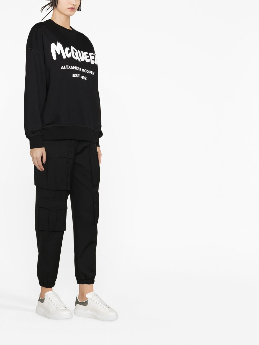 Logo-printed black sweatshirt