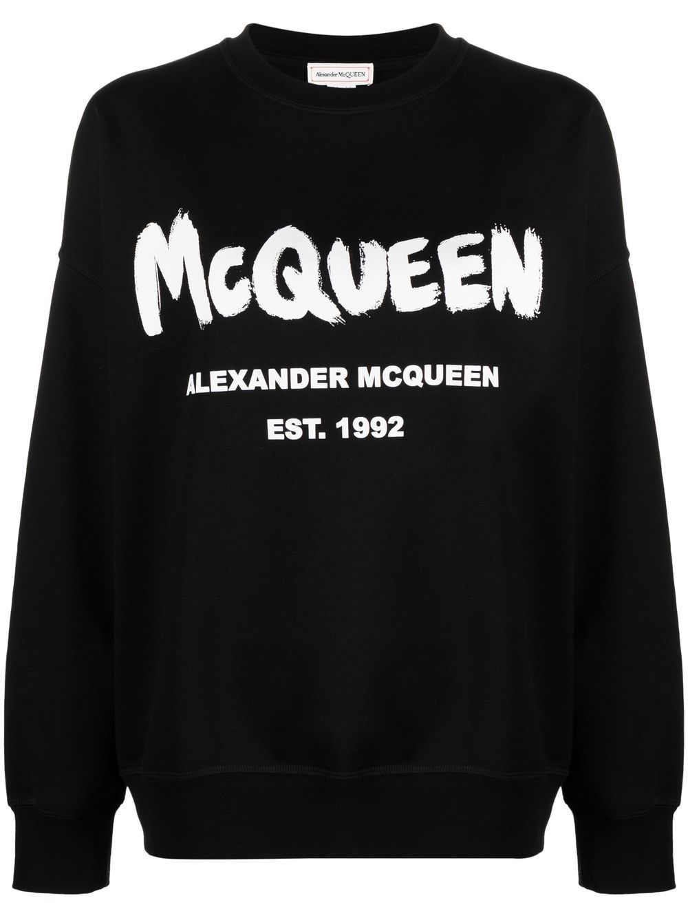 Logo-printed black sweatshirt