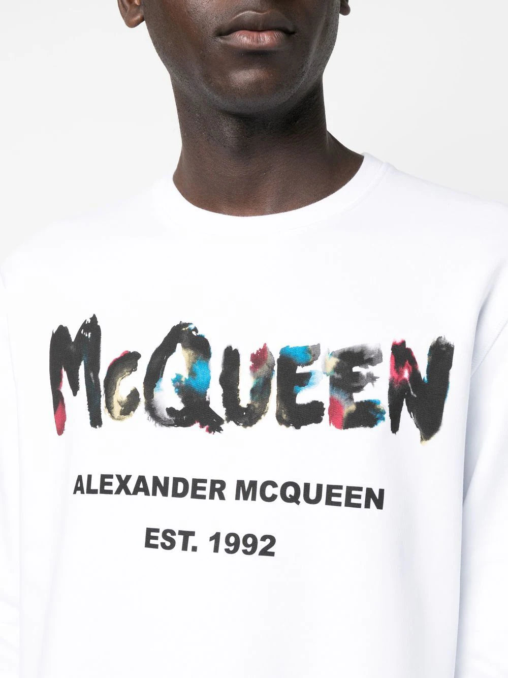 Iconic logo-print White cotton sweatshirt