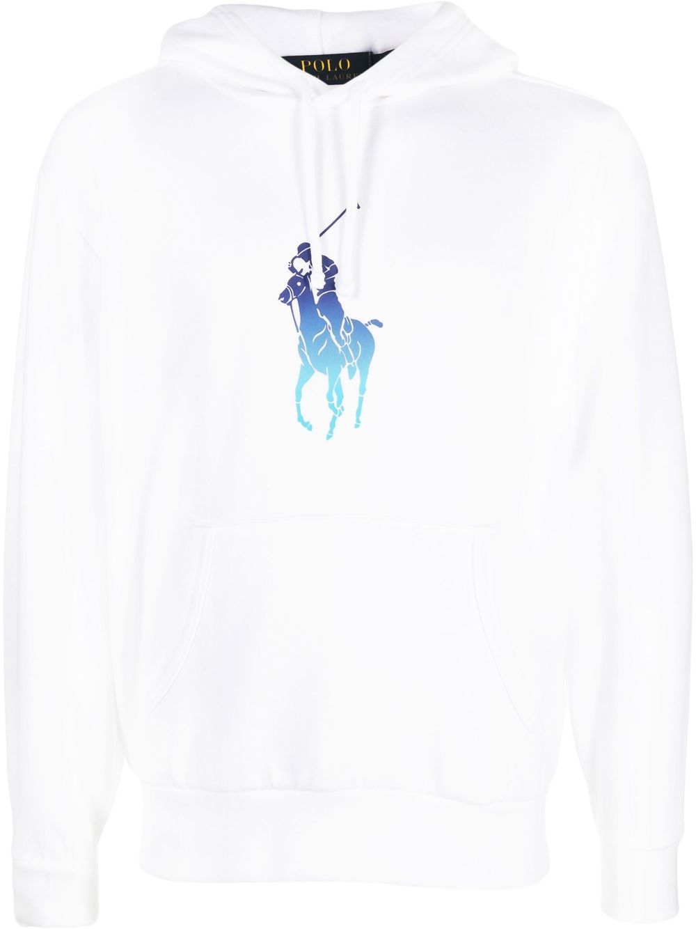 Graphic-print white pullover hoodie