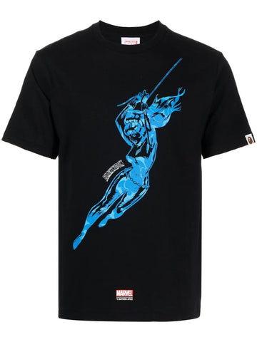 AAPE x Marvels graphic-print black cotton T-shirt