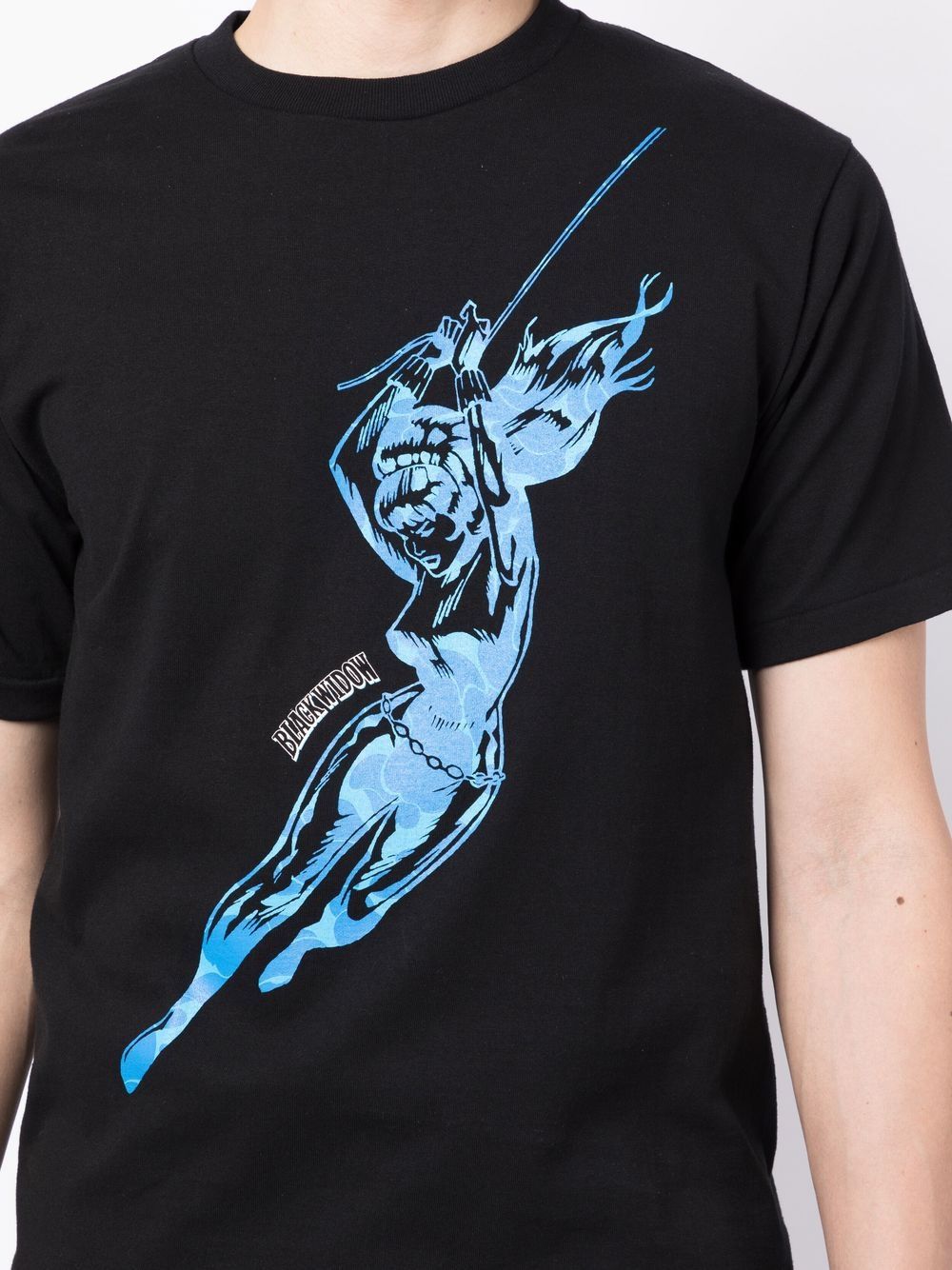 AAPE x Marvels graphic-print black cotton T-shirt