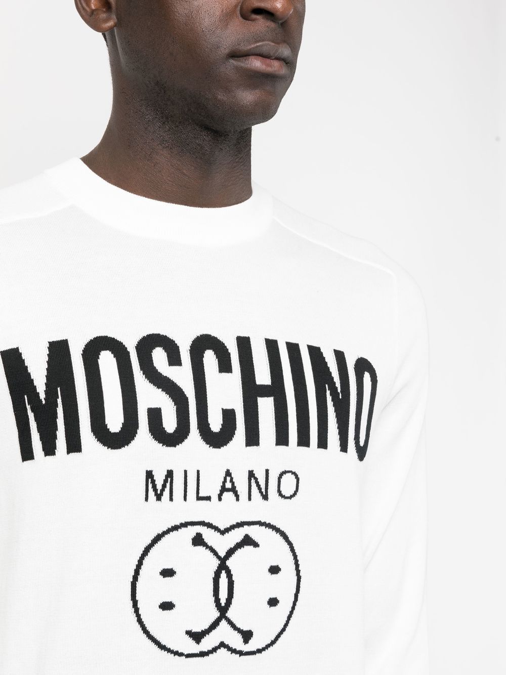 Smiley logo-printed white sweatshirt