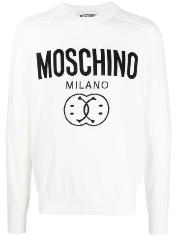 Smiley logo-printed white sweatshirt