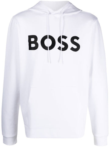 BOSS logo-print long-sleeve hoodie