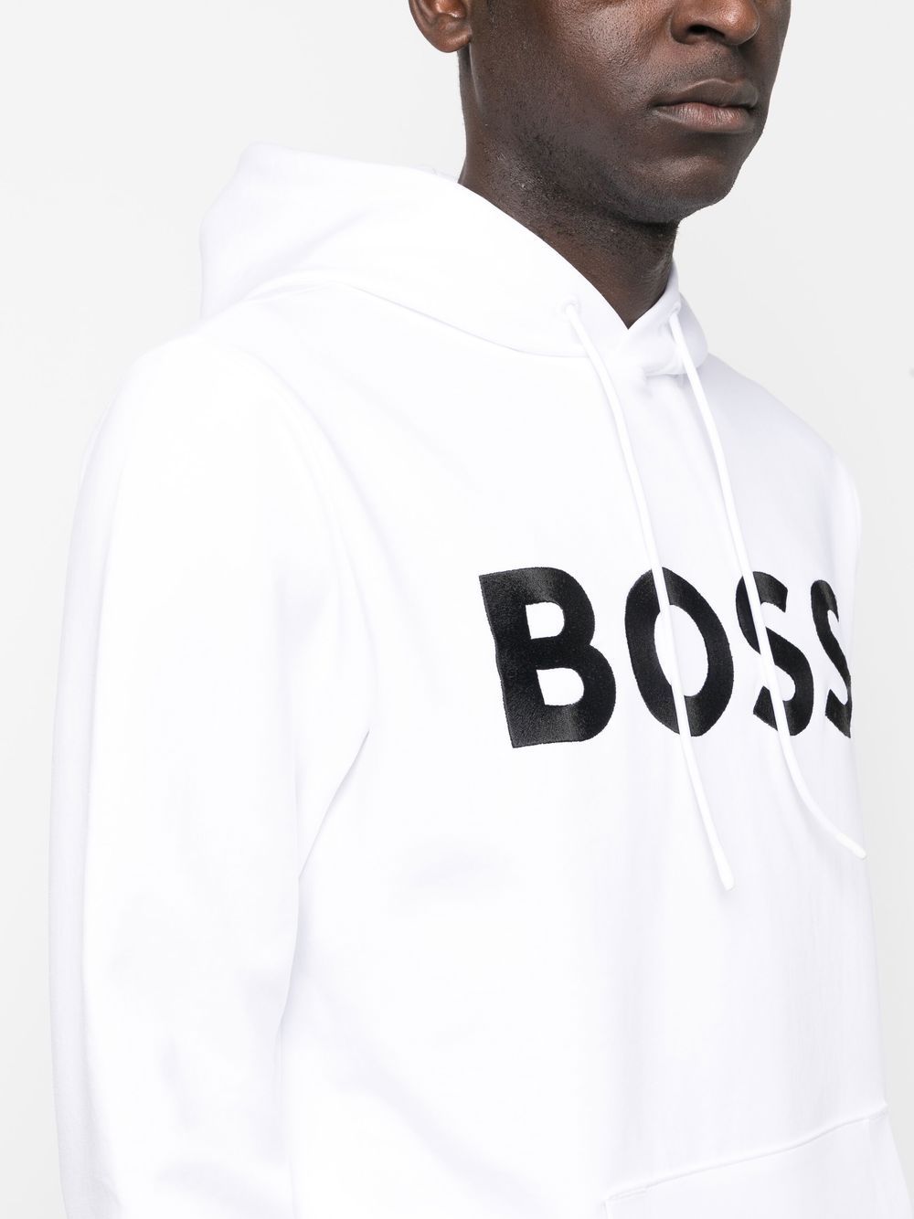 BOSS logo-print long-sleeve hoodie