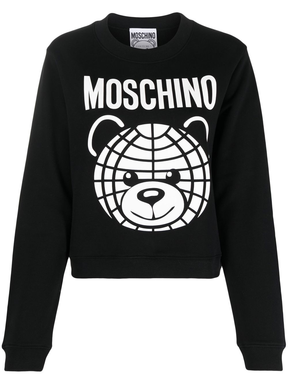 Teddy Bear crew-neck black sweatshirt