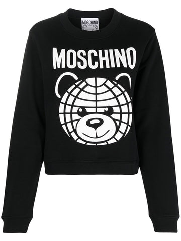Teddy Bear crew-neck black sweatshirt