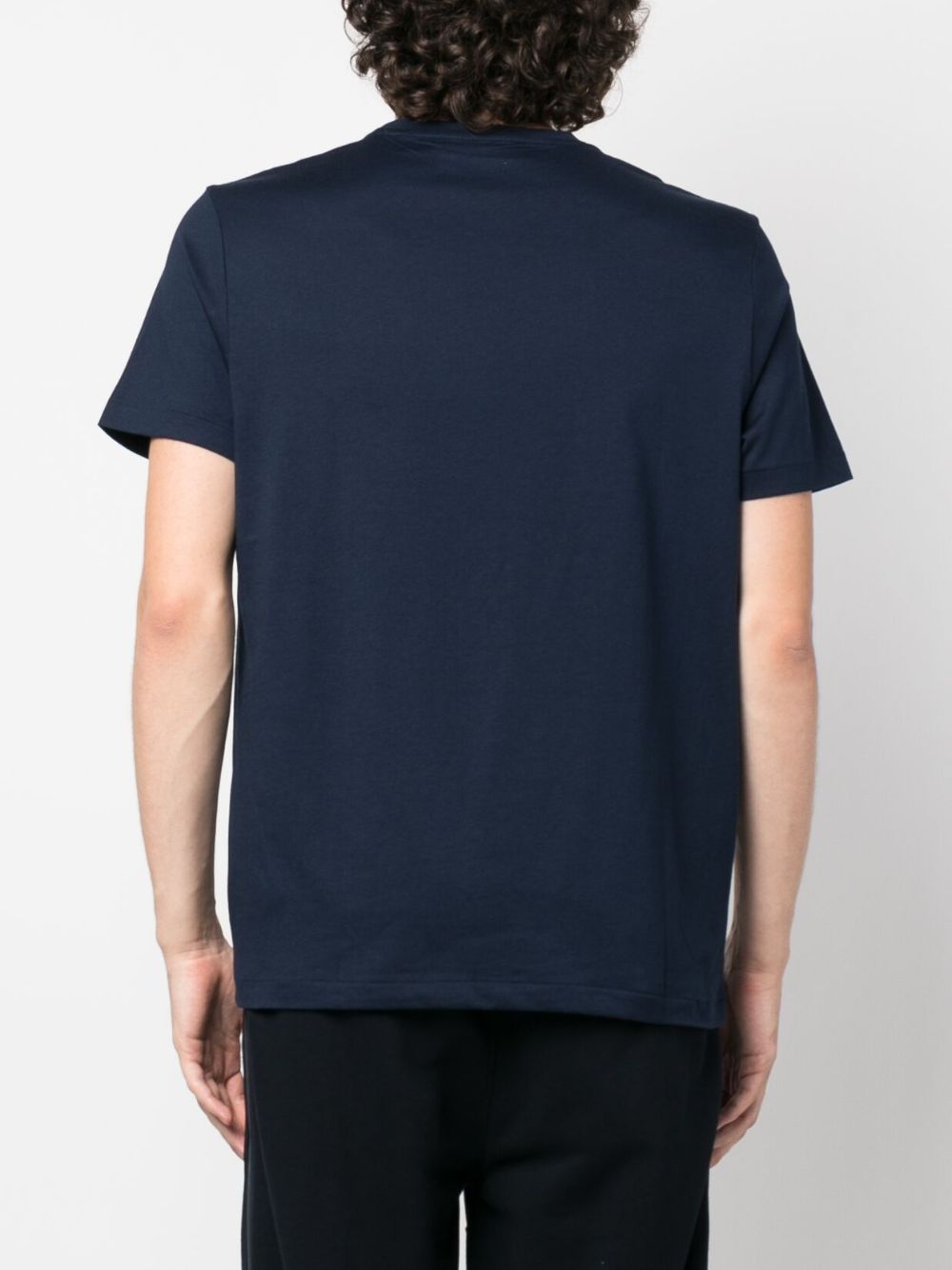 Brand logo-print cotton Navy T-shirt