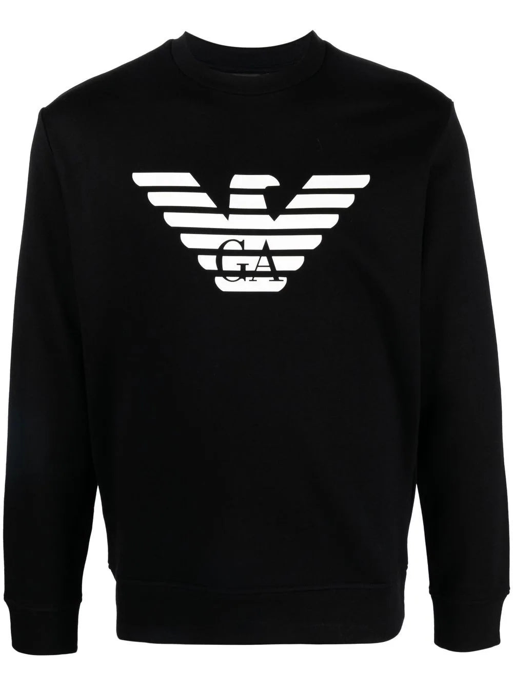 Eagle logo-print black cotton sweatshirt