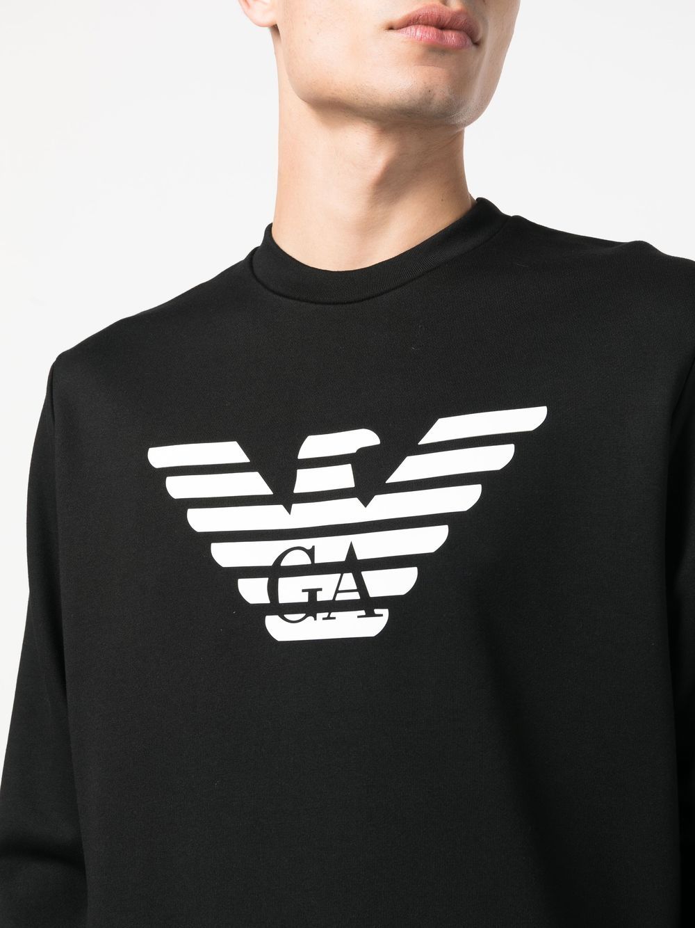 Eagle logo-print black cotton sweatshirt