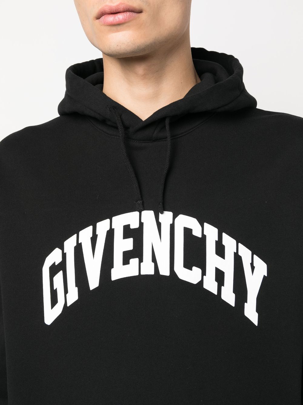 Givenchy logo-print black cotton hoodie