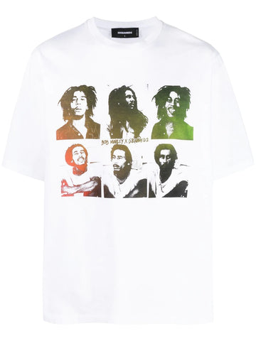 Bob Marley printed white Oversized T-shirt