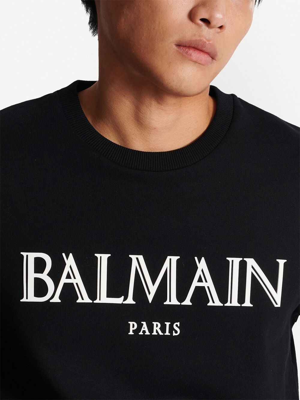 Signature logo-print black cotton sweatshirt