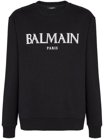 Signature logo-print black cotton sweatshirt