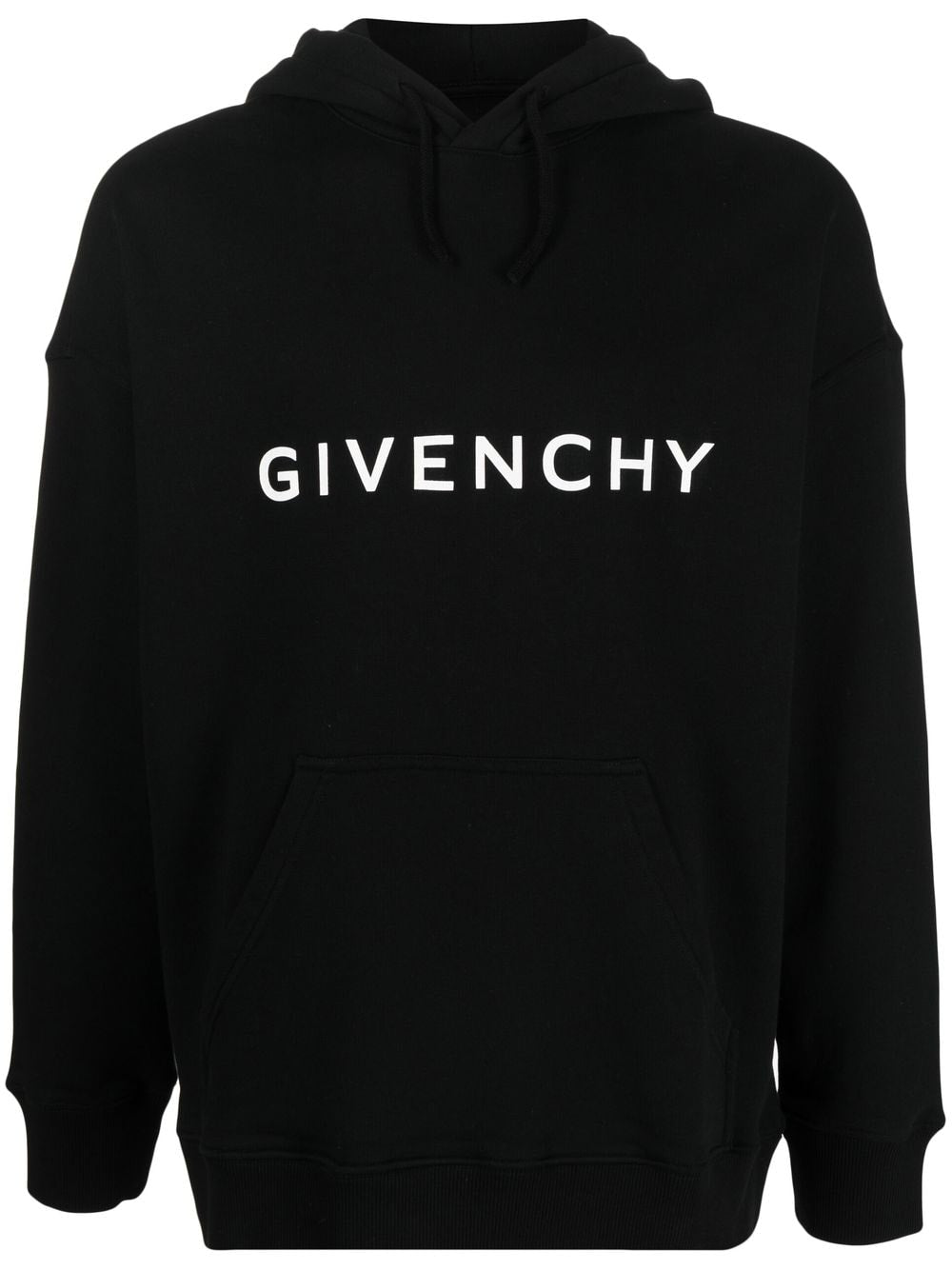 Givenchy logo-print black drawstring hoodie