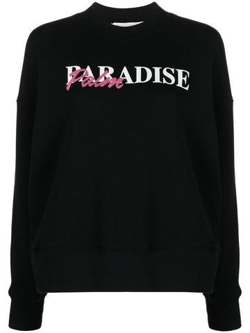 Paradise Palm printed black sweatshirt