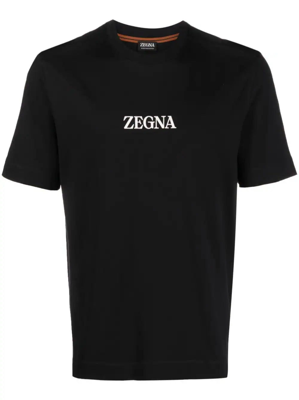 Brand logo-print black cotton T-shirt