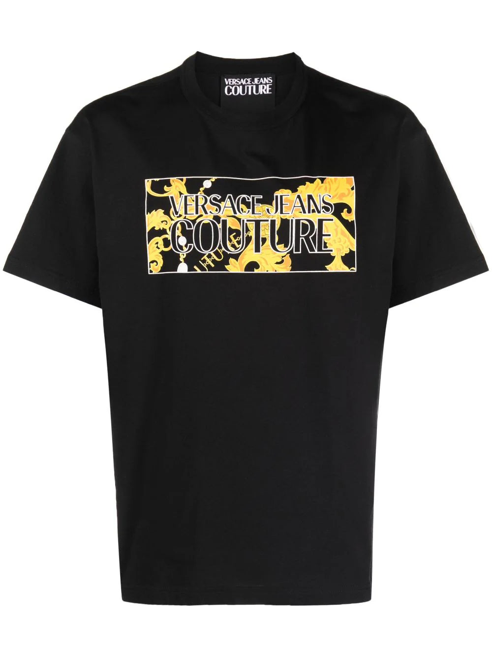 Graphic logo-print black T-shirt