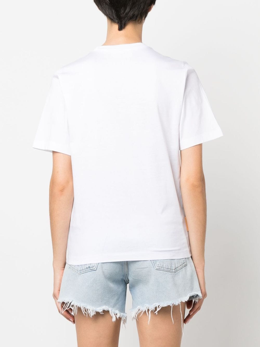 Brand logo-print White cotton T-shirt