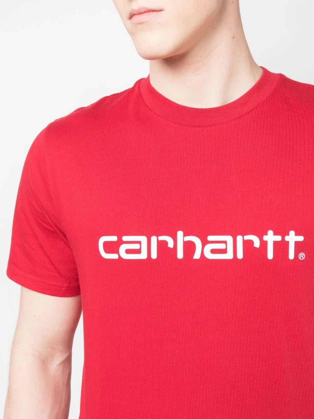 WIP logo-print short-sleeved red T-shirt
