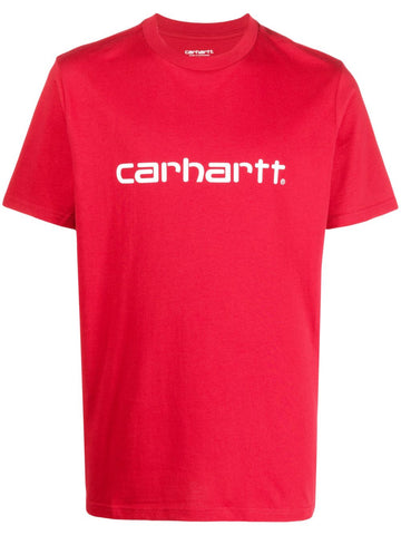 Brand logo-print short-sleeved Women's Red T-shirt