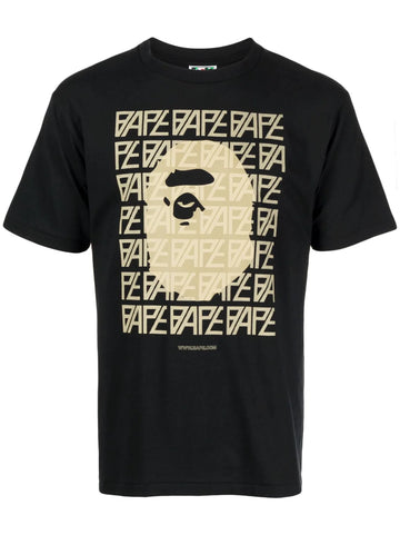 Graphic logo-print Black cotton T-shirt