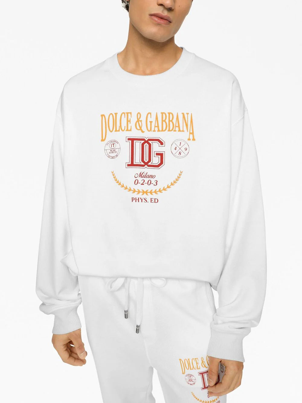 DG logo-print white sweatshirt