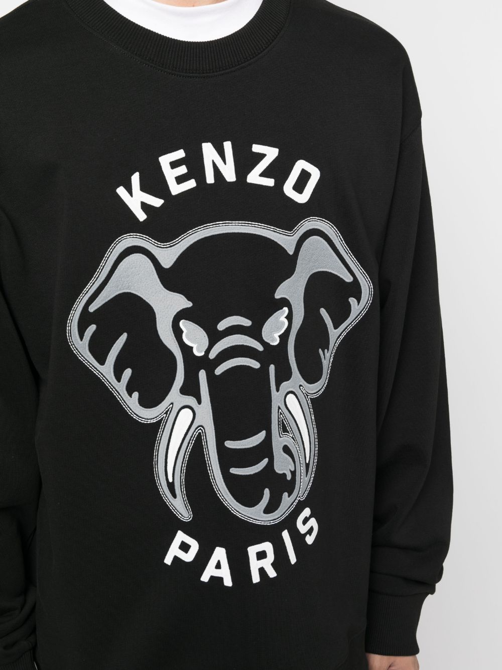 Elephant 'Varsity Jungle' black sweatshirt