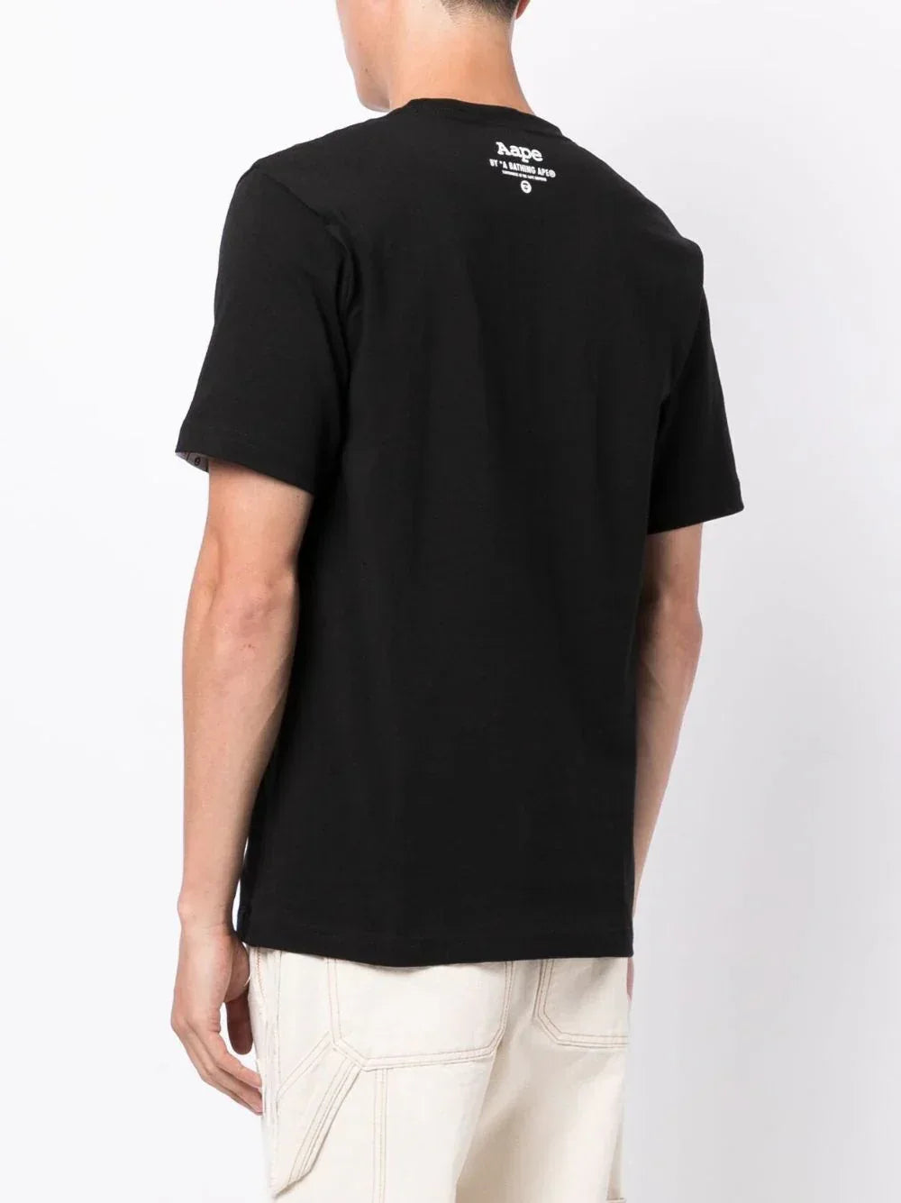 AAPE logo-print white cotton T-shirt
