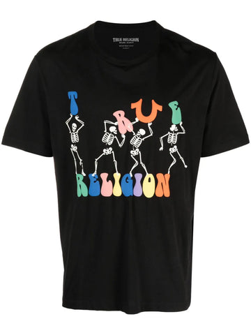 TR logo-print black short-sleeve T-shirt