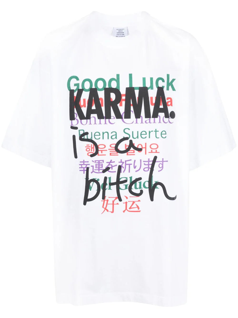 Graphic-print cotton white oversized T-shirt