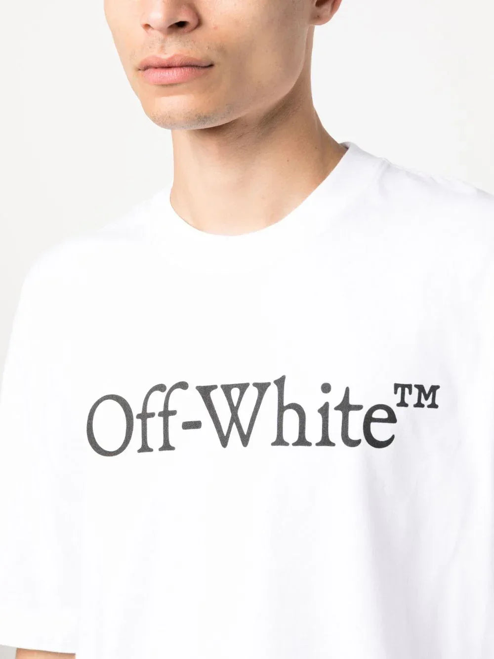Off-White Bookish logo-print cotton T-shirt White Oversized