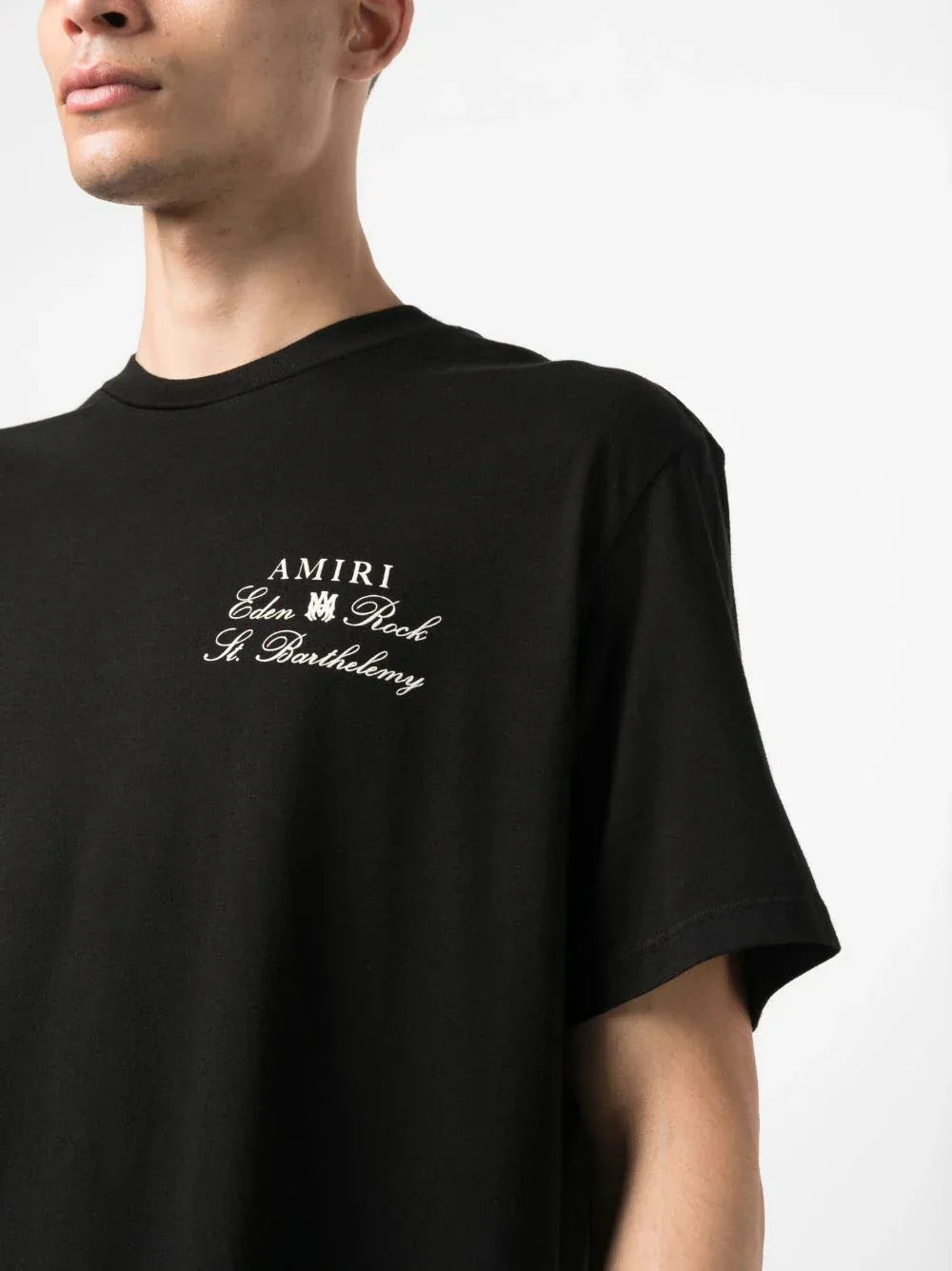 Vinyl logo-print black t-shirt