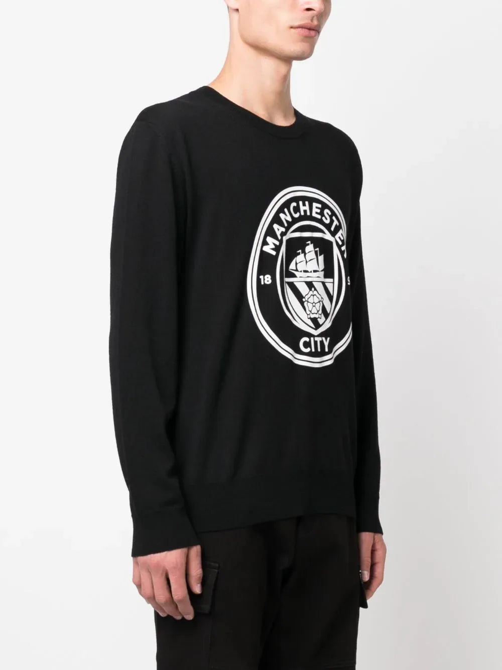 Manchester city logo-print black sweatshirt