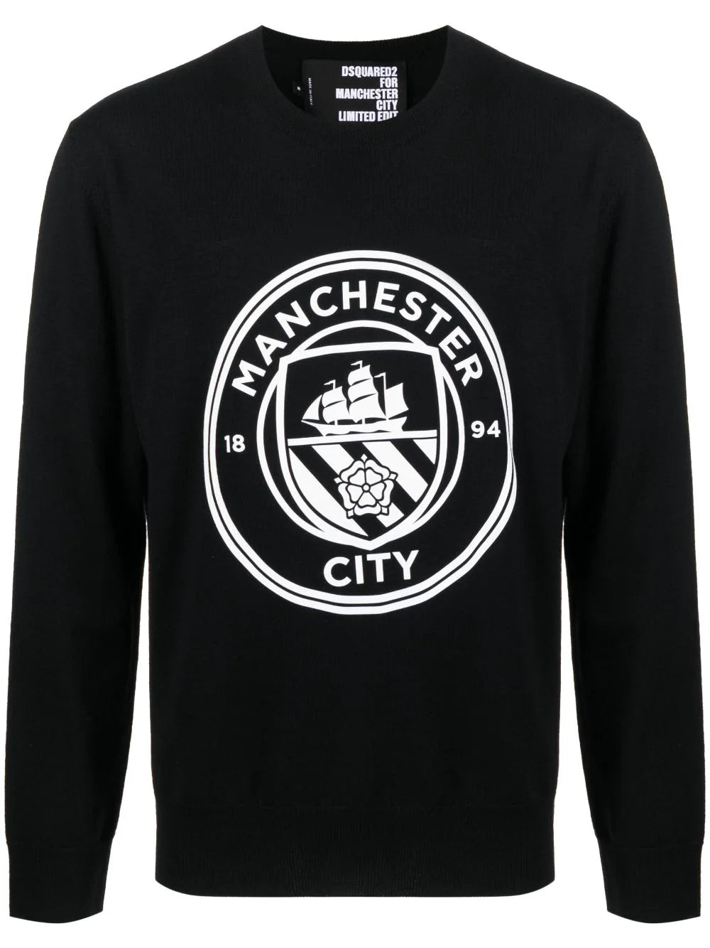Manchester city logo-print black sweatshirt