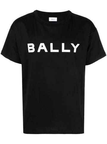 Logo-print black cotton T-shirt