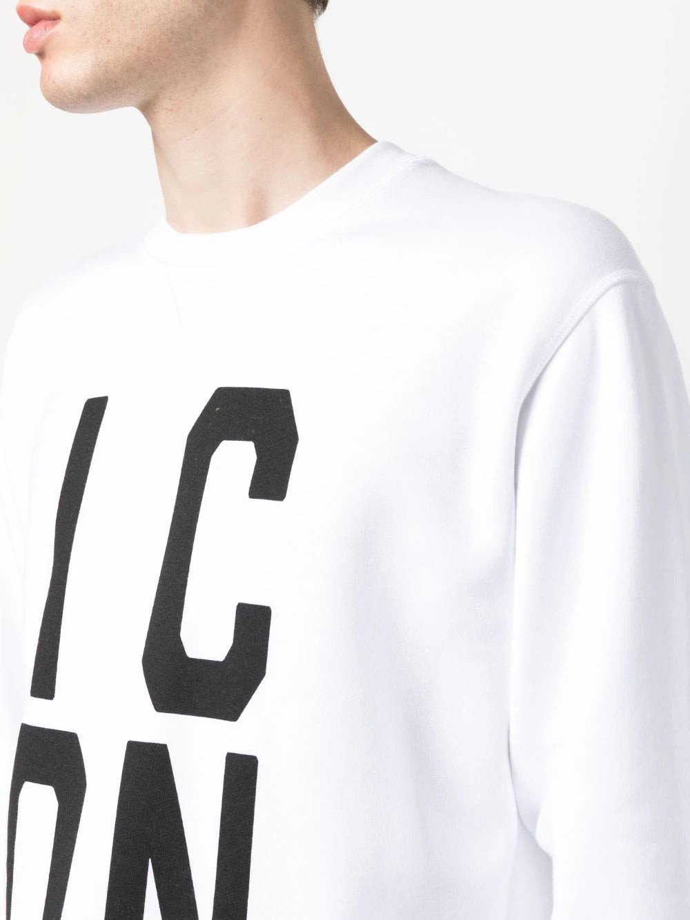 Icon logo-print white sweatshirt