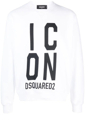 Icon logo-print white sweatshirt