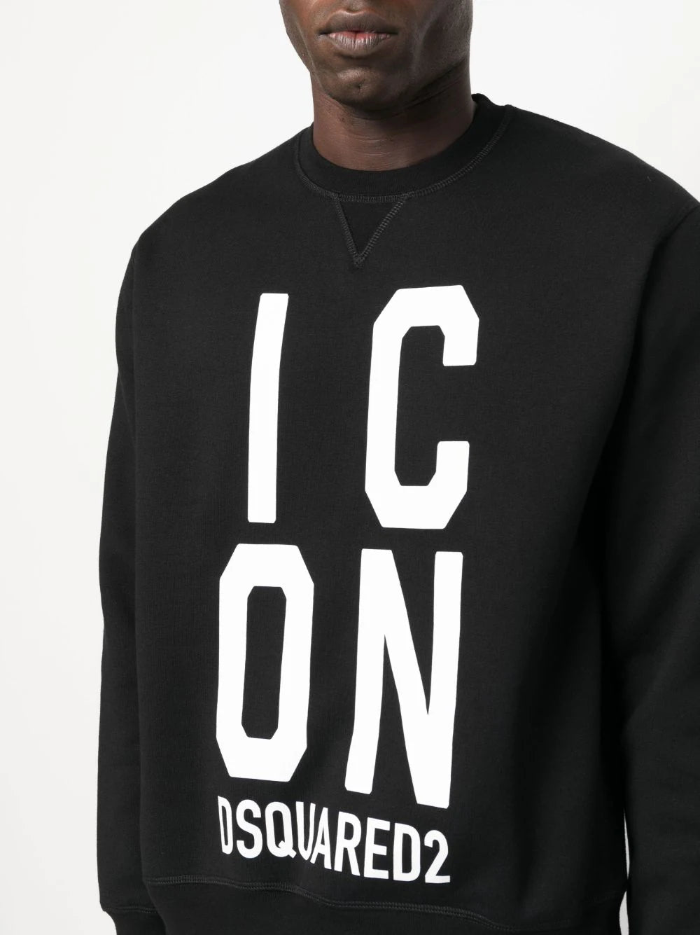 Icon logo-print black cotton sweatshirt